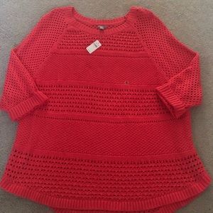 3/4 sleeve pink sweater